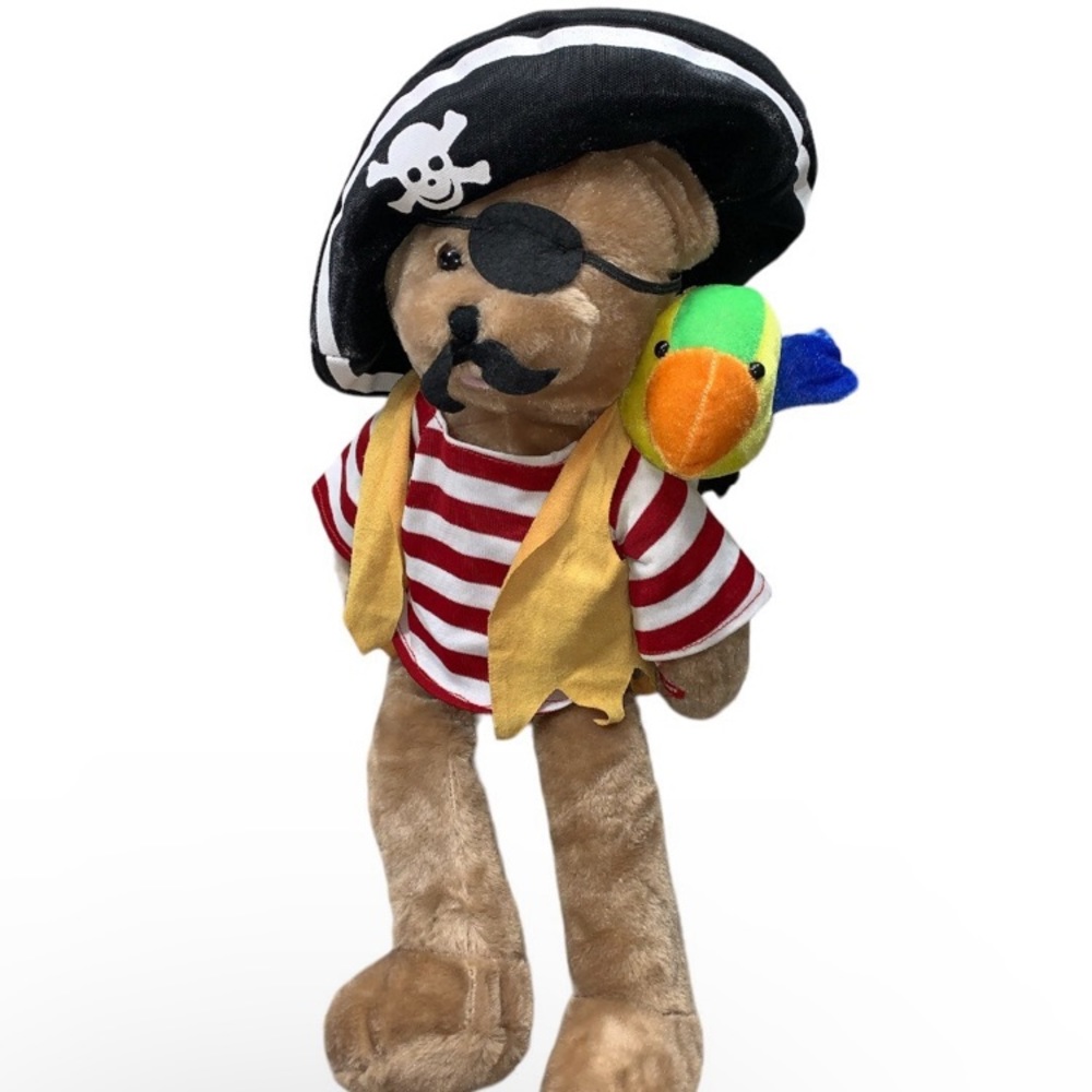 Chantilly Lane Bear Pirate Salty and Parrot Pepper 22" Song Hot Hot Hot 1988